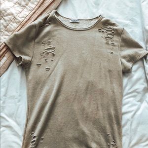 Distressed T Shirt Dress - FASHION NOVA